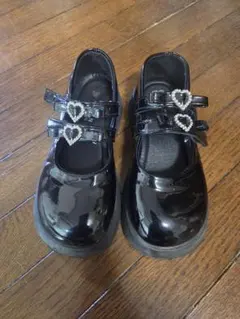 ブラックフォーマルシューズ ハート　19. 5