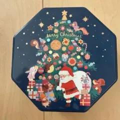 メリーチョコレート　クリスマスツリー サンタ 八角形缶