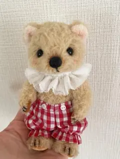 ハンドメイド テディベア ラティニティアルパカ カスタード色 手作り