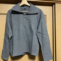 ユニクロ　グレー ハーフジップ トップス