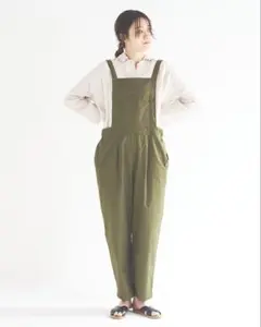 LILOU+LILY オリーブグリーン サロペット FREE サイズ