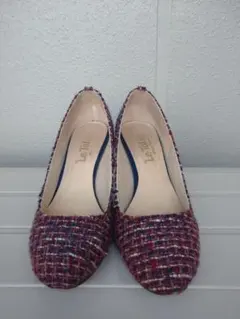 ツイード ハイヒール レッド・ネイビー・ホワイト