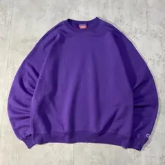 古着 Champion 無地 スウェット 目玉ロゴ XL相当 紫