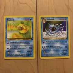 ポケモンカード 海外版 Psyduck Golduck 2枚セット 化石の秘密