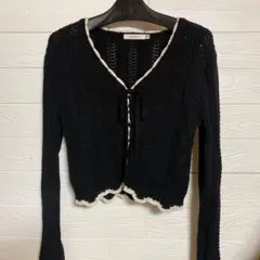 MOUSSY OPEN STITCH レースアップニット