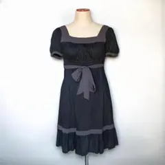 L'EST ROSE　黒×グレー水玉 ワンピ