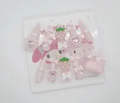 ♡ ネイルチップ 現品 量産型 地雷 平成女児 ピンク リボン ハート ♡