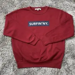 【NV33】NYLAUS CLOTHING SURFIN'NY.ロゴスウェットM