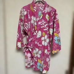 レア☆ ハローキティ 甚平 上衣 ハイビスカス☆レトロ