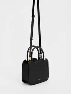 【未使用】CHARLES & KEITH ハンドバッグ ブラック 高級感 上