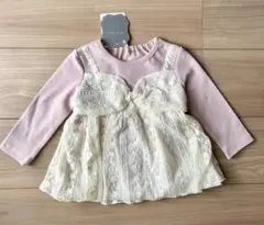 【新品】ベビー チュニック ワンピース レース ピンク