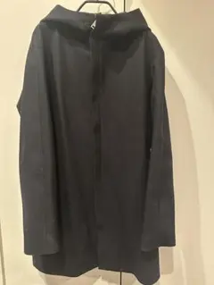 GLOBAL WORK フード付きネイビーウールコート