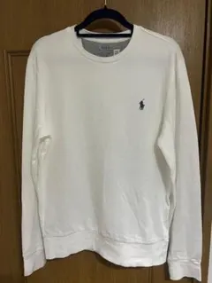 【美品】ポロ・ラルフローレン ホワイト　薄手スウェットシャツ　170/92A