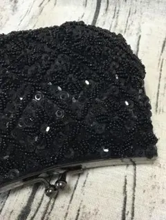 ロートレ•アモン　パーティーバッグ　クラッチバッグ　ビーズ　ブラック