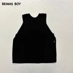 t2560 【ビームスボーイ】　ニットベスト　黒　7ゲージ　タンクトップ