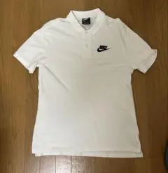 h*6様 【大幅値下げ】NIKEホワイト ポロシャツ 刺繍ロゴ　Lサイズ