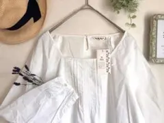 新品 タグ付♡サマンサモスモス♡SM2 刺繍　レース　ブラウス　ふわり　コットン