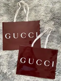 GUCCI ショッパー 2点セット バーガンディ