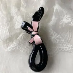 可愛い　リボン　バナナクリップ　ヘアクリップ／ピンク