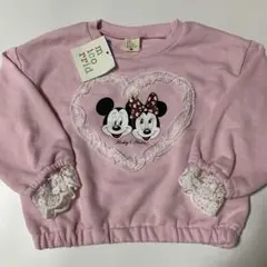 新品　未使用　ディズニー　ミニー　袖チュール リボンプリント　トレーナー　100