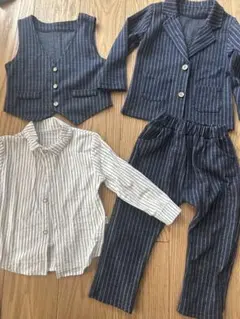 七五三　ストライプ柄フォーマルスーツセット XL
