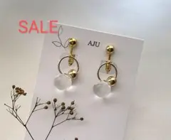 （187）ハンドメイドアクセサリー　ゴールドイヤリング