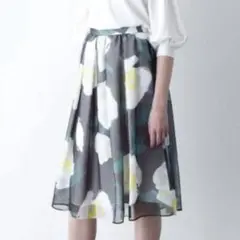 【美品】グレースクラス フラワープリント フレアスカート グレースコンチネンタル