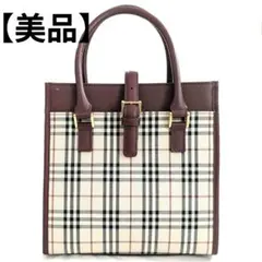 美品◇BURBERRY バーバリーノバチェック トートバッグ