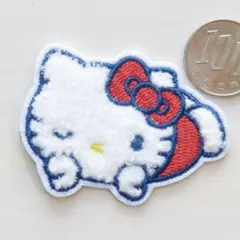ふわふわ サンリオ ハローキティ アイロン ワッペン アップリケ パイル4107