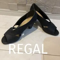REGAL オープントゥ パンプス ブラック 23cmのサムネイル