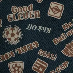 プリント布地 デニム風柄 約73×113㎝ 青色系スポーツ総柄（サッカー柄）