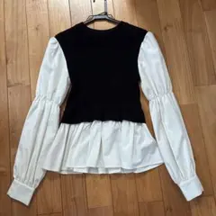 INGNI トップス レイヤードデザイン バルーンスリーブニットベスト 値下げ中