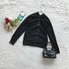 ✨未使用✨ セゾンドパピヨン カーディガン 長袖 黒 M きれいめカジュアルのサムネイル