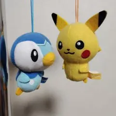 【美品】ピカチュウ、ポッチャマ　マスコットキーホルダー