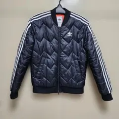 adidas　アディダスキルティングジャケット MA－1　ブラック系　M