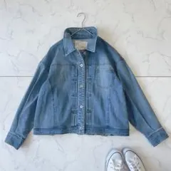 【美品】CYNICAL バックプリーツ デニム ジャケット オーバーサイズ M