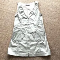 MARY QUANT ノースリーブ ミニ ワンピース　Ｍ　水色　ジレ　チュニック