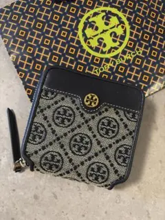 トリーバーチTory Burch モノグラム ネイビー 二つ折り財布