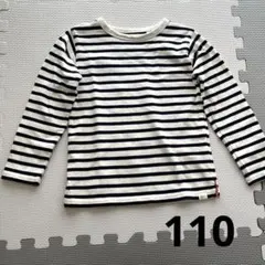 長袖カットソー 110サイズ 白黒ストライプ　ビームスミニ　シンプル　ボーダー