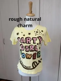 roughnaturalcharm 半袖Tシャツ イエロー ポップ ロゴデザインのサムネイル
