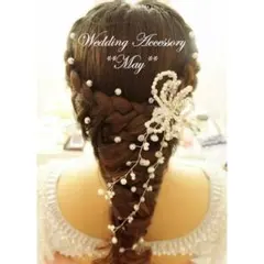 小枝 ヘッドドレス ブライダルヘ アアクセサリー 花 結婚式 ＊Hh1＊