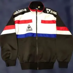 90's ルコック ジャージ トリコロール ブラック トラックジャケット