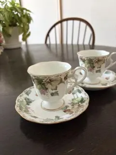 【美品・ティーカップ③】NARUMI カップ＆ソーサー ×2客セット