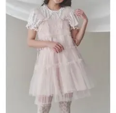 merry jenny チュールコルセットミニワンピース ピンク アリエク