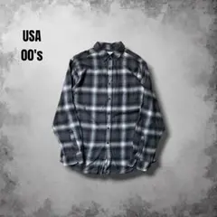 USA古着 y2k オンブレチェックネルシャツ シャドーチェック ストア系
