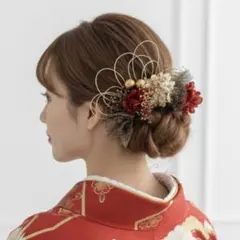 ドライフラワー　髪飾り　ヘッドドレス　成人式　卒業式　結婚式　ウェディング