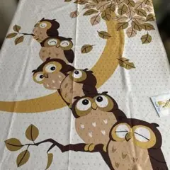 新品三日月ふくろう柄暖簾