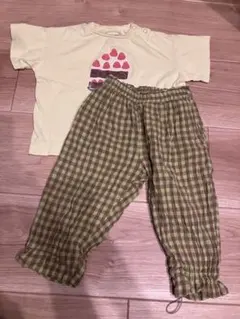 MARKEY’S Tシャツとチェック柄パンツ セット サイズ90 95のサムネイル