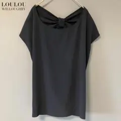 LOULOU WILLOUGHBY ノースリーブ ブラウス 紺 ネイビー 日本製のサムネイル
