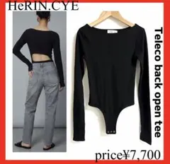 HeRIN.CYE✨Teleco back open tee ブラック